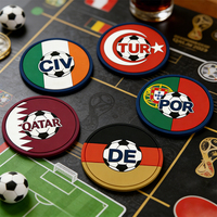 Sous-verres en PVC 2026 Football Flag, sous-verres personnalisés en caoutchouc souple en forme de ballon de football, tapis de la Coupe Nationale, souvenirs sportifs, directement de l'ancienne usine