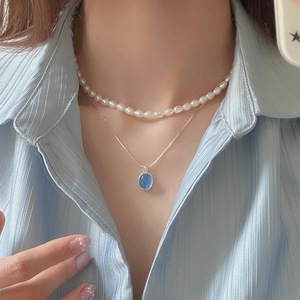 Collar con Colgante de Plata de Ley S925 para Mujer, Diseño Delicado y Lujoso, Cristal Natural, Piedra de Hibisco, Flor de Cerezo - Product Image 4