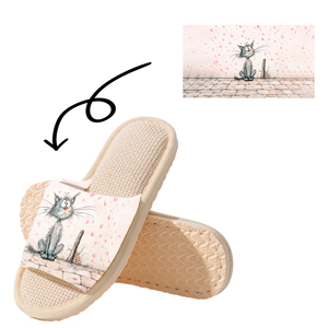 Nuevas Pantuflas de Lino para Mujer, Personalizables, con Diseño de Animales Adorables, Cálidas, Modernas, Cómodas, con Punta Abierta, Antideslizantes y Suaves para el Hogar - Product Image 3