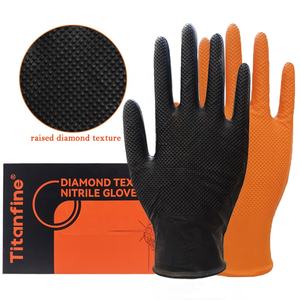 Guantes de Nitrilo Naranja de 8 Mil para Mecánicos, Garaje, Automóviles, Industria, Reparación de Automóviles, Uso Laboral, Textura de Diamante - Product Image 6