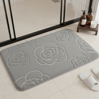 Tapis de bain en polyester pelucheux, absorbant, séchage rapide, doux, lavable à la main, antidérapant, pour près du lavabo, chambre et entrée
