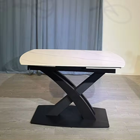 Erstklassige Qualität Moderner Luxus Nordischer Stil Klappbarer Keramik Esstisch Pulver beschichtung stein für Home Hotel Entry