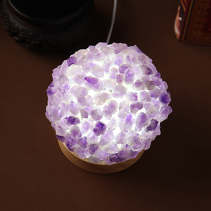 Lampada in Cristallo Naturale, Luce Notturna in Quarzo Rosa, Grappolo di Cristalli per Guarigione Reiki, Decorazione per la Casa, Esemplare Minerale - Product Image 5