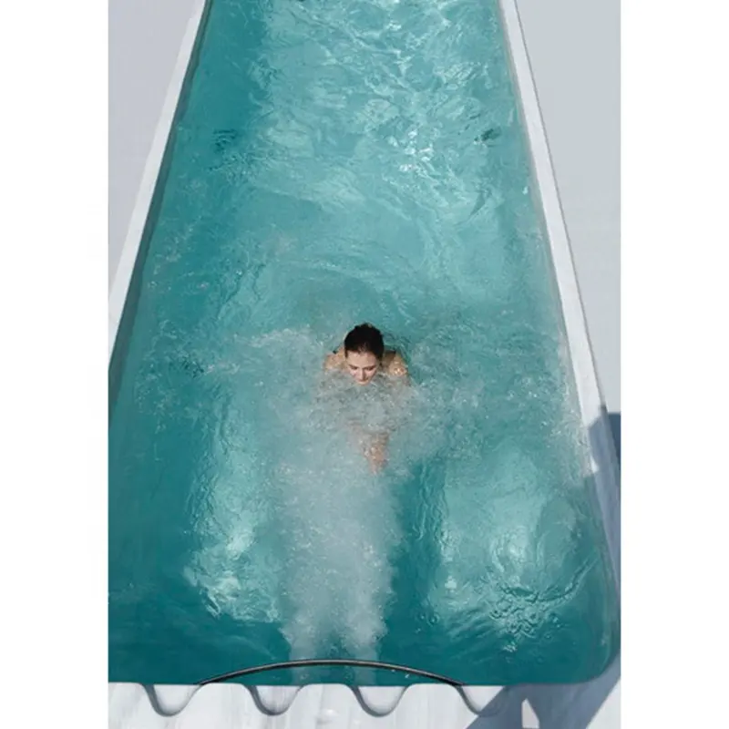 Acrylic fiberglas unendlichkeit schwimmen pool 7.8m stecker und spielen unendlichkeit pool mit massage spa