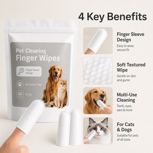 Lot de 50 lingettes nettoyantes pour animaux de compagnie pour chiens et chats – Soin quotidien des yeux, des dents et des oreilles - Product Image 5