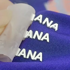 Alta calidad personalizado su logotipo prensa de calor 3D caucho silicona etiquetas personalizadas ropa marca transferencia impresión Etiqueta de transferencia de calor