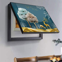 Cache-Compteur Électrique Décoratif 40x30cm pour la Maison, Cache-Interrupteur Mural, Tableau Mural Décoratif en Plastique