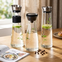 Carafe à eau froide en verre borosilicate de haute qualité, design moderne et minimaliste, modèle Chine 024, disponible en plusieurs tailles pour jus de fruits