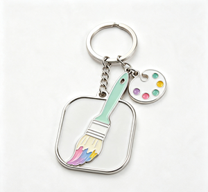 <b>Custom</b> Paint Brush <b>Keychain</b> Metal Key Ring Enamel Charm Zinc Alloy Souvenir Gift for Artists - Product Image 3