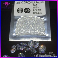Prix de gros pour diamants synthétiques de forme ronde brillante, perles en CZ, vente en gros de pierres en zircone cubique de 1 mm à 3 mm