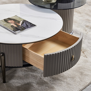 Meuble mural de luxe design italien en forme de plaque de roche pour téléviseur, <span class=keywords><strong>pied</strong></span> <span class=keywords><strong>haut</strong></span>, support <span class=keywords><strong>TV</strong></span> et table centrale, meuble en pierre de levage pour le salon - Product Image 5