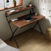 Table pliante en métal rectangulaire pour la maison, installation facile, petit bureau d'ordinateur, bureau d'étude pour chambre, table de chevet simple pour chambre à louer