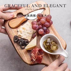 Factory wholesale acacia wood tray and <b>cheese</b> board <b>set</b> for home use, including <b>knife</b>, <b>cheese</b> board, and cutting board; - Product Image 3