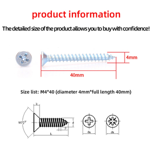 Din7982 kẽm chéo lõm csk phẳng chìm đầu tự khai thác vít cho kim loại - Product Image 3