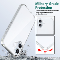 Usine Anti-Jaune Transparent Antichoc Clair TPU PC 2-en-1 Housse De Protection pour iPhone 16 Pro Max Nouveau Modèle Téléphone Cas