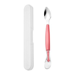 Baby Food Spoon 304 Stainless Steel Small Arc Type Double-headed Scraper For 0-12 Months Infant Feeding Utensil - Product Image 3