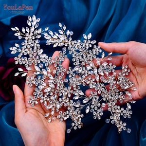 YouLaPan HP253 Crystal Flower Bridal <strong>Hair</strong> <strong>Pieces</strong> Sparkling Rhinestone Wedding <strong>Hair</strong> Accessories for Brides and <strong>Bridesmaids</strong> - Product Image 4