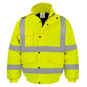 Veste de travail rembourrée réfléchissante 300D imperméable avec capuche amovible et multipoches <span class=keywords><strong>pour</strong></span> personnel de sol d'entrepôt - Product Image 2