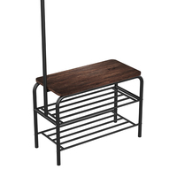 Porte-manteau moderne en acier avec rangement pour chaussures et design 3-en-1 pour chambre, bureau à domicile, entrée - Organisateur de vêtements peu encombrant