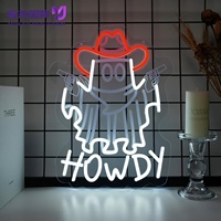 Enseigne néon LED Cowboy Fantôme d'Halloween, Décoration murale en acrylique alimentée par USB pour Chambre, Chambre d'enfant, Bar et Salle de jeux, Personnalisation disponible