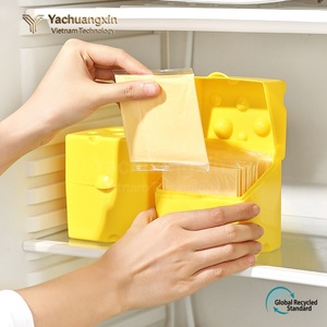 Yellow Plastic <b>Cheese</b> <b>Storage</b> Box With Flip Lid And Partitioned Compartments For Kitchen Use - Product Image 4