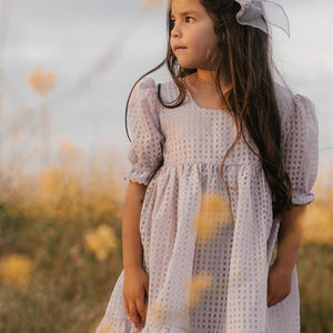 Vestidos de Bebé, <span class=keywords><strong>Ropa</strong></span> Infantil, Mangas Abullonadas Personalizadas, Ribete de Encaje, <span class=keywords><strong>Ropa</strong></span> de Verano para Niña - Product Image 5
