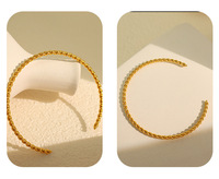 Bracelet en acier inoxydable CELES à ouverture torsadée pour femmes, style minimaliste, bijoux ajustables tendance