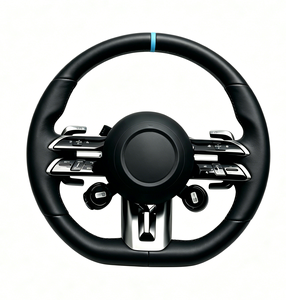 Volant de direction automobile en cuir véritable de haute qualité pour Benz <span class=keywords><strong>AMG</strong></span> W206 S206 W213 W214 V223 C236 R232 X254 V295 (<span class=keywords><strong>EQE</strong></span>) V297 (EQS) - Product Image 1