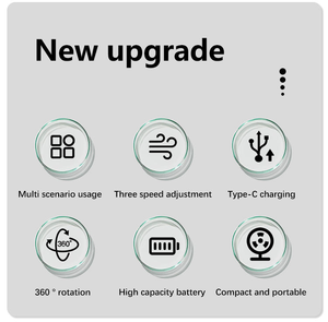 Nhà hộ gia đình USB máy tính để bàn fan hâm mộ 360 độ vô hạn biến tốc độ 4000mAh xách tay có thể sạc lại sàn fan hâm mộ - Product Image 4