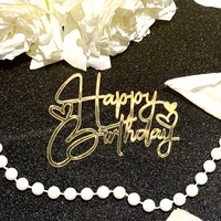 Happy Birthday Acryl-Kuchenaufsatz im Ins-Stil, goldener Cupcake-Aufsatz, Dessert-Kuchenseitenaufsatz, Geburtstagstorten-Dekorationszubehör
