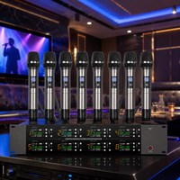 Kit de microphones sans fil UHF longue portée, 8 unités portatives avec récepteur sur rack pour système audio de salle de conférence