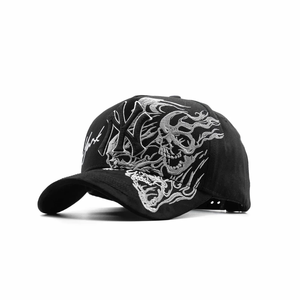 남성용 자수 통기성 방수 패브릭 이미지 스타일이있는 맞춤형 5 패널 코튼 야구 모자 - Product Image 1