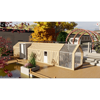 Mini-villa de luxe préfabriquée avec toit triangulaire, salle de bain et structure en acier
