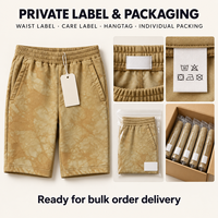 Shorts en coton tie-dye pour marques de vêtements, longueur genou, taille élastique, marque privée, OEM, ODM, vente en gros, fabricant en gros