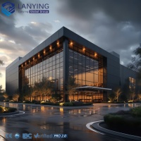 Edificio Comercial Prefabricado de Alta Resistencia, Estructura de Acero, Complejo de Oficinas Industriales, Diseño Ecológico y de Ahorro Energético