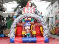 Castillo pirata salto tobogán inflable casa hinchable Castillo Combo obstáculo patio inflable Parque de Atracciones gorila toboganes secos