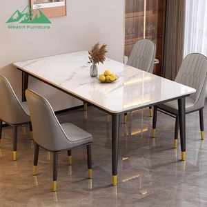 Ensemble de salle à manger Wayon, luxe moderne, table à manger rectangulaire élégante et chaises pour projet de villa - Product Image 4