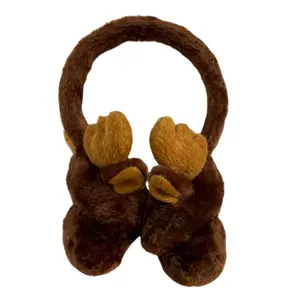 Wholesale Custom high quality factory price OEM/ODM winter soft plush moose ear muffs stuffed toy gift