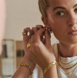 Pendiente de aro mediano de Plata de Ley 925 martillado Banket para mujer, joyería de oro de 14K, venta al por mayor - Product Image 3