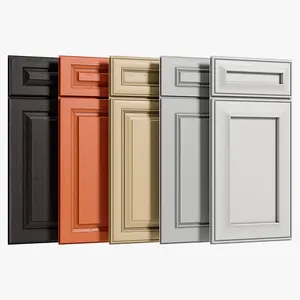 Pengocok kustom desain sederhana pintu lemari mewah kualitas tinggi pengocok kayu Solid Modular pintu lemari dapur