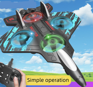 최고 RC 비행기 설정 높은 낙하 저항 거품 중력 글라이더 특수 효과 눈부신 빛 4 축 항공기 - Product Image 6