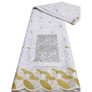 NI.AI Mode <span class=keywords><strong>Suisse</strong></span> Voile Dentelle Broderie Coton Dentelle Luxe Net Dentelle Tissu avec Strass pour Robes <span class=keywords><strong>de</strong></span> Mariée - Product Image 3