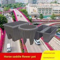 C52 Boîte à fleurs ronde avec insertion de drainage Boîte à fleurs extérieure pour terrasse, porche ou balcon Pure Garden Railing Planter
