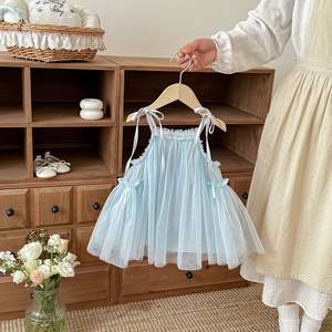 Vestidos de Verano 2026 para Bebés, Vestido de Malla de Color Sólido para Niñas, Nuevo Estilo Coreano, Vestido de <span class=keywords><strong>Princesa</strong></span> con Volumen para Niñas Pequeñas - Product Image 1