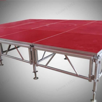 Scène portable en alliage d'aluminium à montage rapide et facile pour concert, taille 1,22x1,22m, 1,22x2,44m, 1x1m, 1x2m, 4x4 pieds, 4x8 pieds