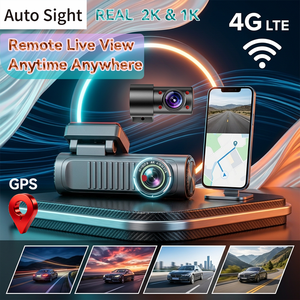 Cámara para Vehículo DG63 4G, <span class=keywords><strong>Grabador</strong></span> <span class=keywords><strong>de</strong></span> Conducción con WiFi, Control Remoto por Aplicación, GPS Beidou <span class=keywords><strong>de</strong></span> Modo Dual, 2K Frontal, 1080P Trasera, 256GB - Product Image 1