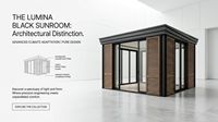 Portes coulissantes en verre pour véranda de luxe en aluminium série C avec persiennes à lamelles, volets en bois, liaison manuelle synchronisée, revêtement en poudre LED