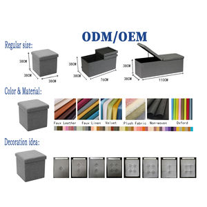 Bailey Boîte de rangement pliable carrée en velours à la mode personnalisée - Product Image 2