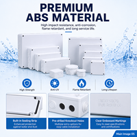 Boîtier de jonction étanche en ABS IP65 avec prédécoupes préformées et presse-étoupe pour applications électriques, de communication et d'éclairage