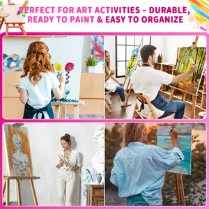 Lienzo Estirado para Pintar, 6 Tamaños <span class=keywords><strong>de</strong></span> 4x4 a 16x20, 100% Algodón con Semillas <span class=keywords><strong>de</strong></span> Algodón Naturales, Lienzo Artístico Libre <span class=keywords><strong>de</strong></span> Ácidos para Acrílico y Óleo - Product Image 5